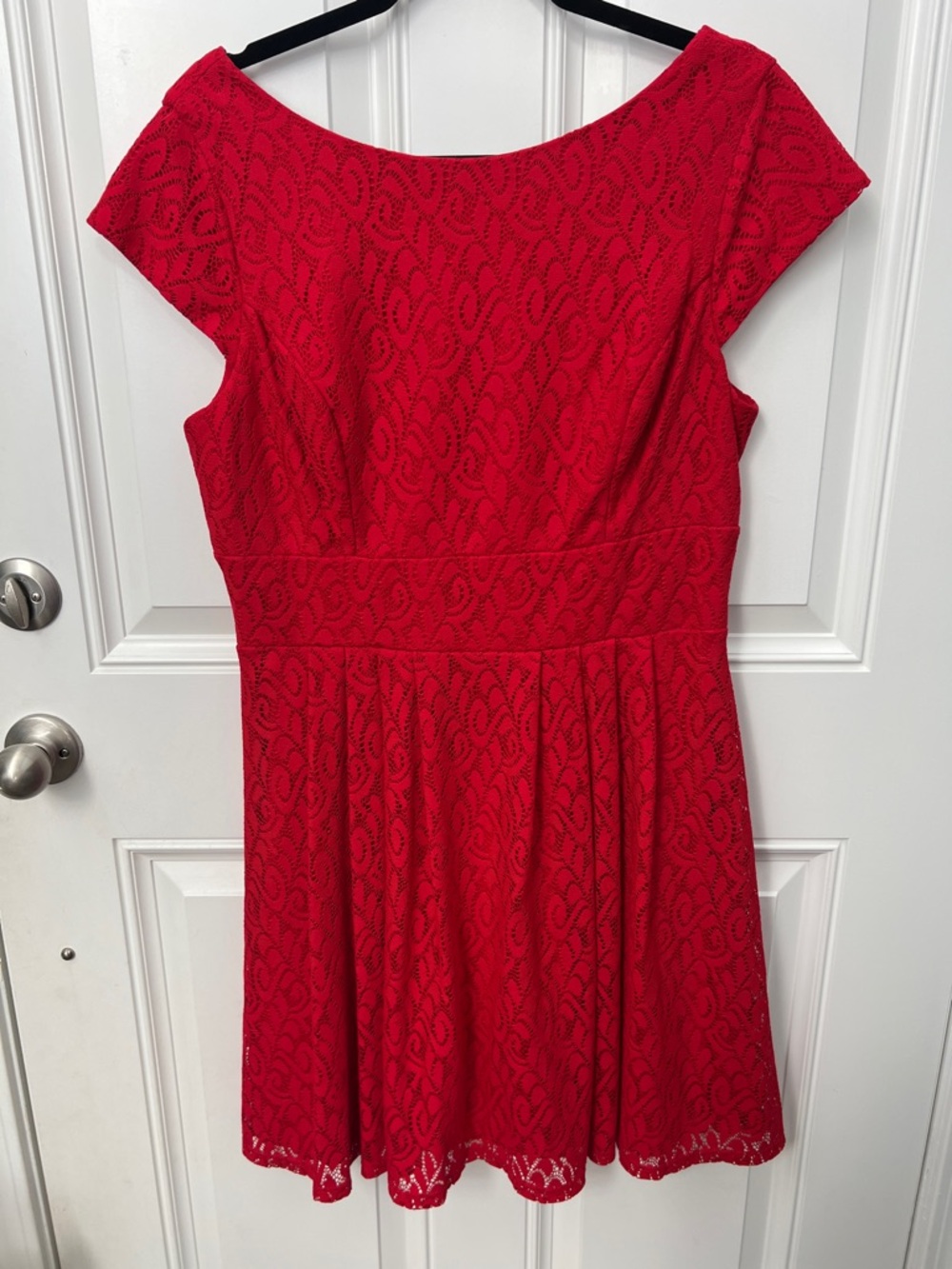 dressbarn Red Lace Fit & Flare Mini Dress